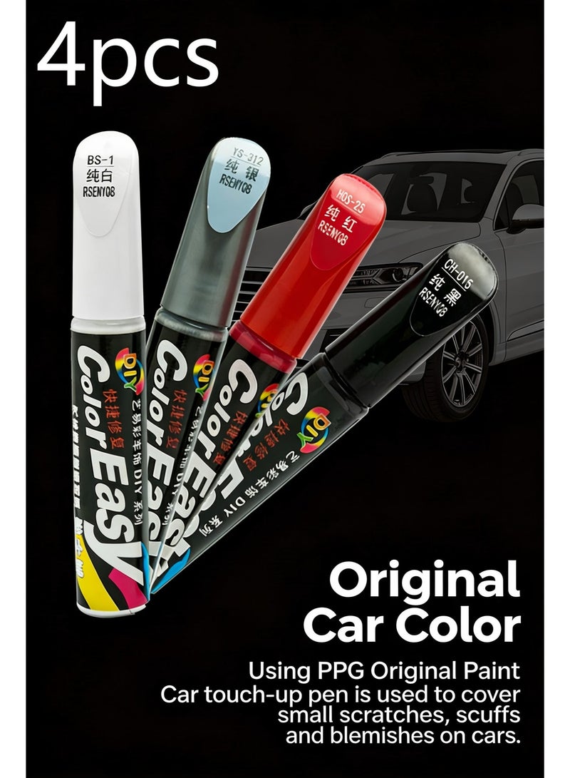 4-Pack Car Touch-Up Paint Pen, Scratch Repair Beauty Supplies, Original Color Matching Tool - Image 1