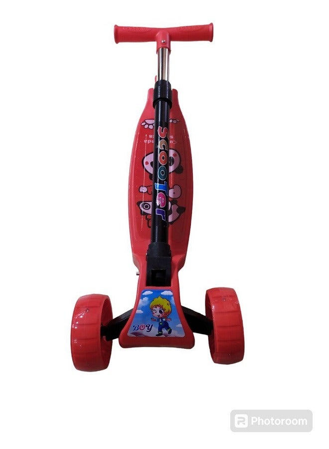 سكوتر للأطفال، 3 عجلات فلاش ملونة، سكوتر ذكي مع مقبض قابل للطي وتعديل الارتفاع (باندا) - Image 4