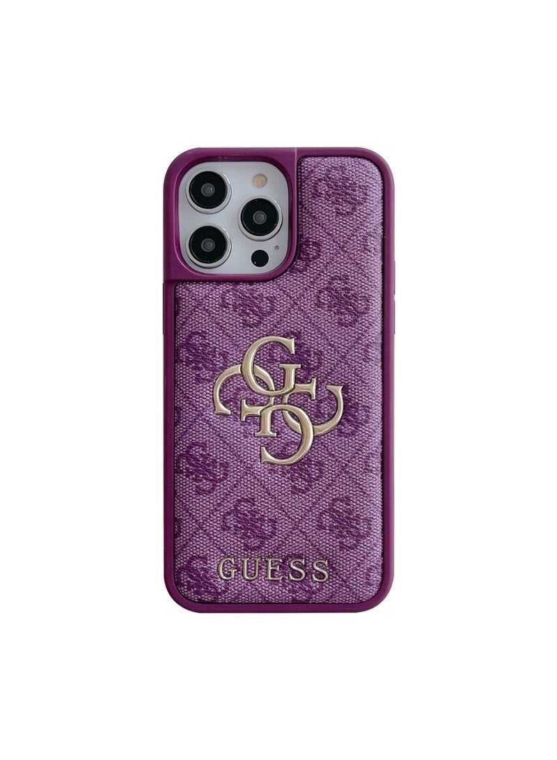 GUESS IPhone 16 Pro Max cover, with a logo and a leather design approved by the global brand Guess. - Purple ﻿ - Image 2