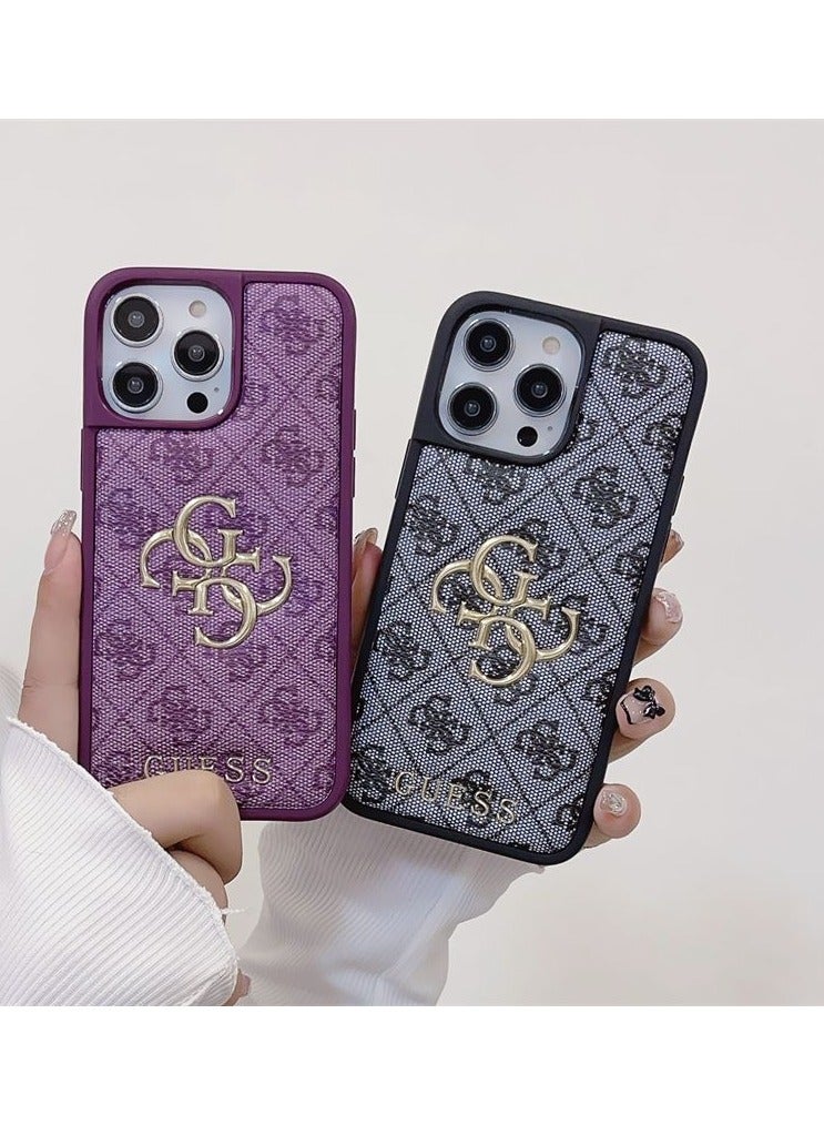 GUESS IPhone 16 Pro Max cover, with a logo and a leather design approved by the global brand Guess. - Purple ﻿ - Image 3
