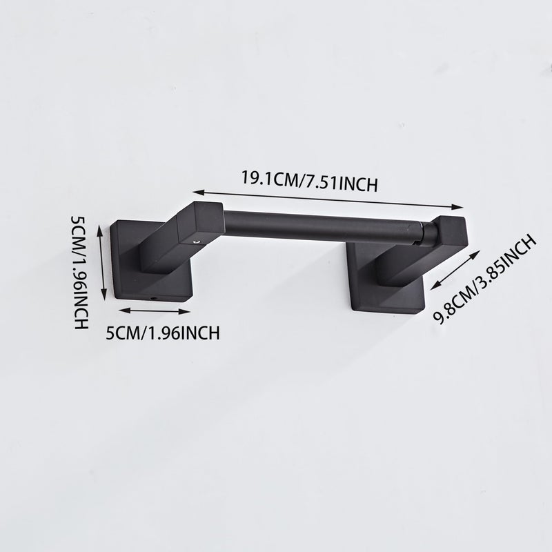 BTHRMHW Matte Black Toilet Paper Holder Wall Mount  Bathroom Toilet Paper Holder for SUS 304 Stainless Steel  Double Post Pivoting Square Toilet Paper Roll Holder for Bathroom RV Paper Towels for TP - Image 4