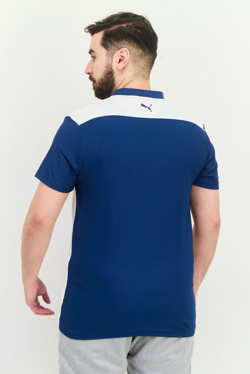 PUMA تي شيرت بولو رياضي للرجال بأكمام قصيرة، أزرق فيروزي/أبيض - Image 4