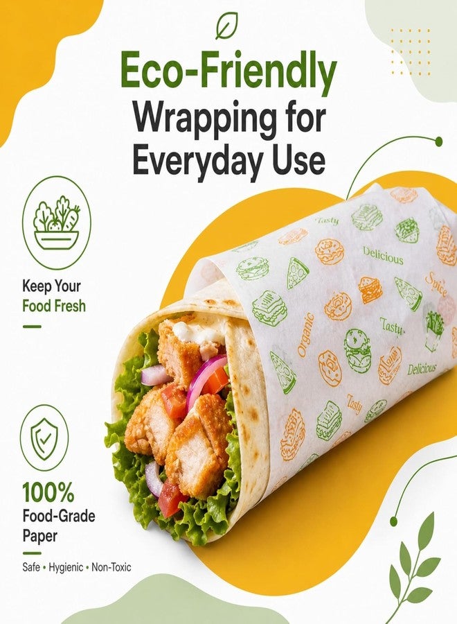 BRILLAR Premium Butter Paper Roll for Kitchen Food Wrap - Non-Stick Food Wrapping Paper | Greaseproof & Heat-Resistant Parchment Paper for Baking (10" X 10" INCH, 50, Count) - Image 3