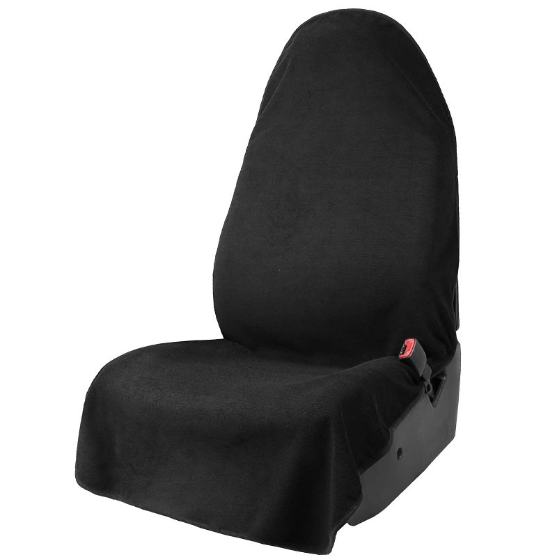 Leader Accessories Leader Accessories 1 pcs Cloth Towel Front Bucket Seat Cover Black for Cars SUV Trucks Machine washable - Waterproof  - Image 1