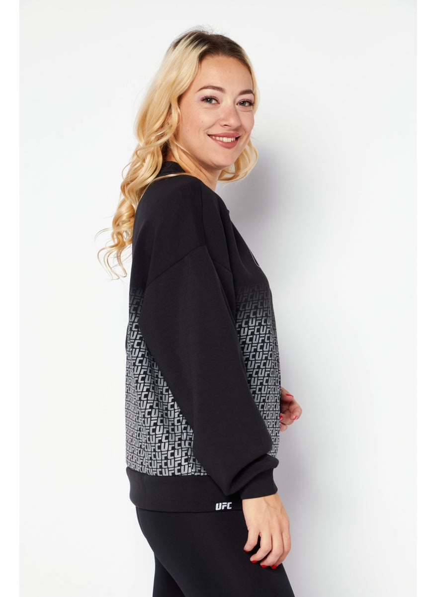 Ufc Women Sportswear Fit Long Sleeves Training Sweatshirt, Black  - Image 3