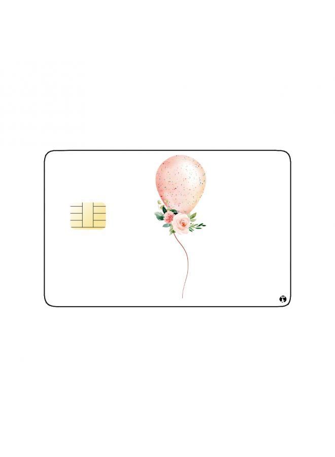 RKN PRINTED BANK CARD STICKER Beautiful Pink Balloon Drawing With Flowers - Image 2