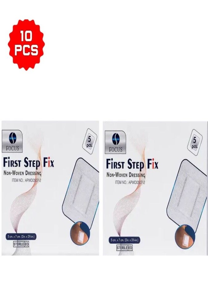 FOCUS 2 Boxes 10 Pieces Sterile Square Wound Adhesive Strips 7cm*5cm  - Image 1