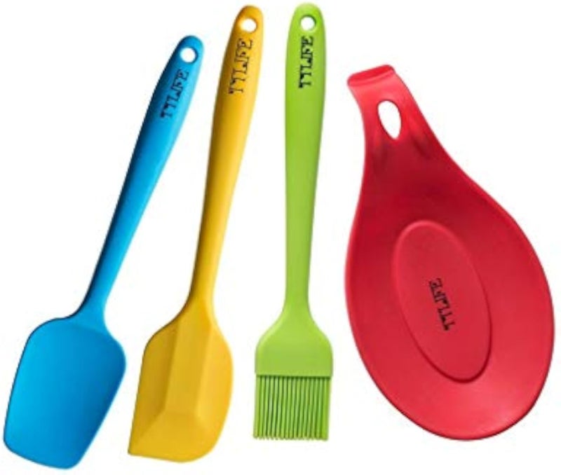 one year warranty_4 Pieces Silicone Utensil Kitchen With Spoon Rest