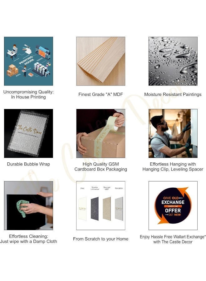 ARS مجموعة 5 أحصنة كبيرة الحجم (27x48) من فنون الجدران المتعددة من كاسل ديكور فاستو - Image 4