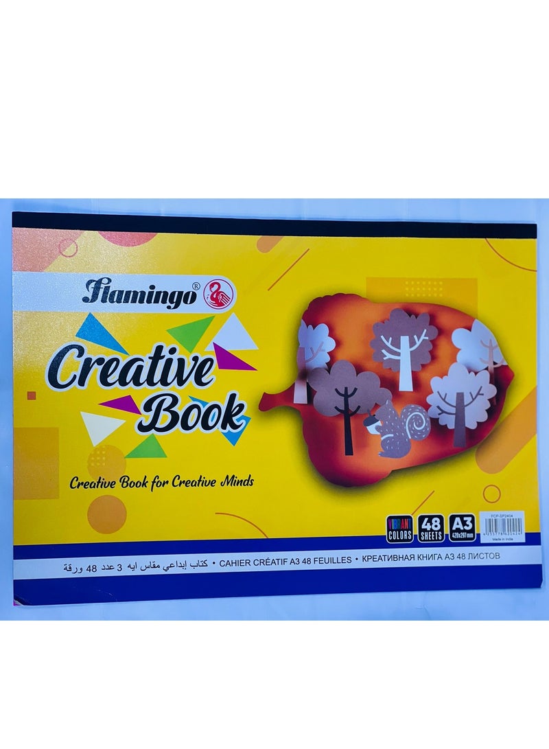 Flamingo كتاب إبداعي A3 بألوان زاهية 48 ورقة - Image 2