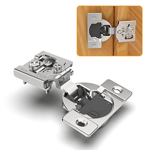 Chibery 50 Pack 3/4" Overlay 4D Soft Close Concealed Hinges for Face Frame Door, Adjustable Closing Speed, Smooth Slow Self Close Hinges, Satin Nickel, 105° Open Angle Stainless Steel Cabinet Hinges - Image 1