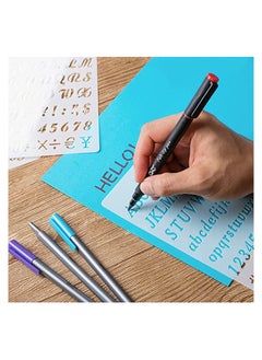 KASTWAVE Letter Stencils 12 Pack 4 X 7 Inch Alphabet Stencils Lettering Alphabet Stencil Stencils Stencils Letters and Numbers Bullet Stencils Calligraphy Suitable for Most Pen  - Image 1