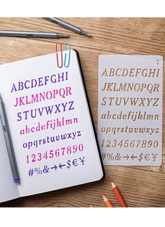 KASTWAVE Letter Stencils 12 Pack 4 X 7 Inch Alphabet Stencils Lettering Alphabet Stencil Stencils Stencils Letters and Numbers Bullet Stencils Calligraphy Suitable for Most Pen  - Image 2