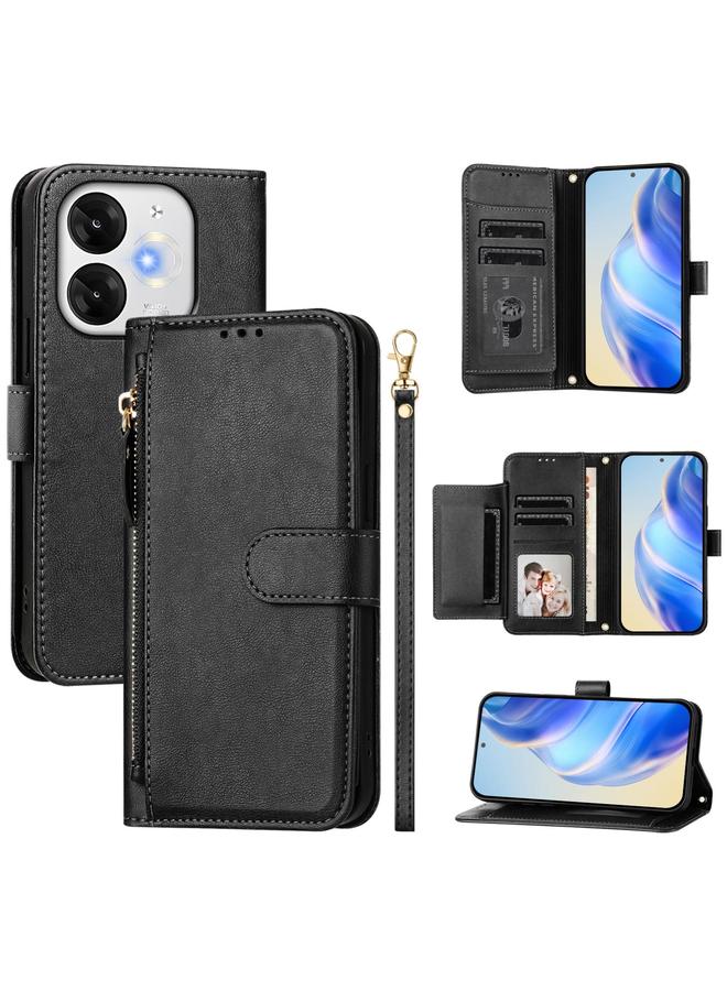 erorex Case For Itel A80 Multi-Card Slots Zipper Wallet Leather Phone Case  - Image 1