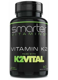 SmarterVitamins Smarter Vitamin K2 MK7 100mcg, Made with K2VITAL and Kale, 60 Liquid Softgels  - Image 1