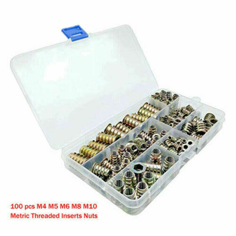 Nut Combination: 100pcs Zinc Alloy Die Casting M4-M10 - Strong Pull-Out Resistance Nut Combination for Wood And Wood Based Sheet Materials - Image 4