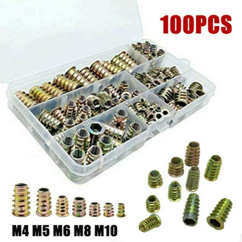 Nut Combination: 100pcs Zinc Alloy Die Casting M4-M10 - Strong Pull-Out Resistance Nut Combination for Wood And Wood Based Sheet Materials - Image 2