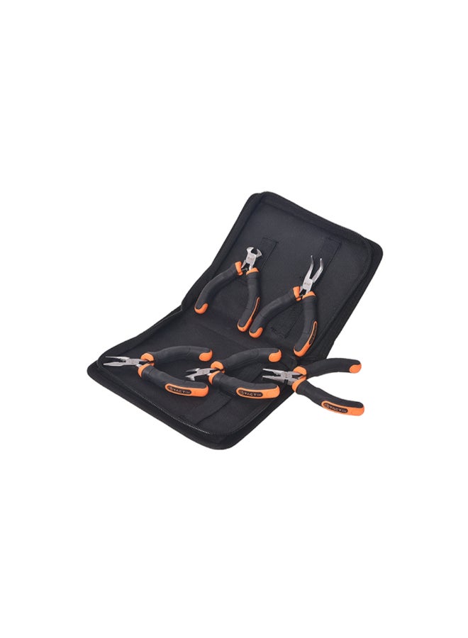 Tactix 5-Piece Durable Mini Plier Set Black and Orange 5 x 26.5 x 23.5 cm 204025 - Image 2