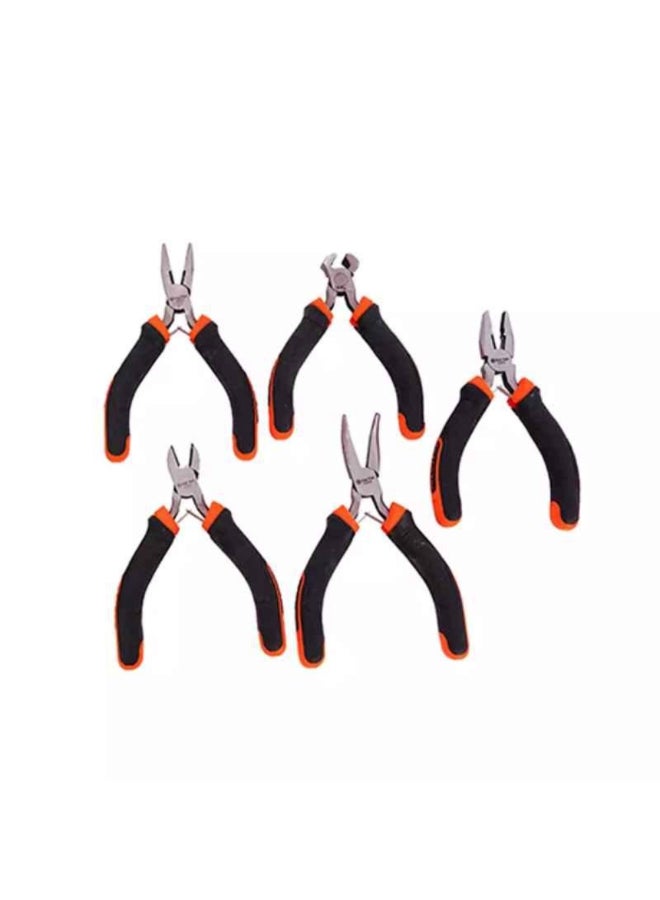 Tactix 5-Piece Durable Mini Plier Set Black and Orange 5 x 26.5 x 23.5 cm 204025 - Image 3