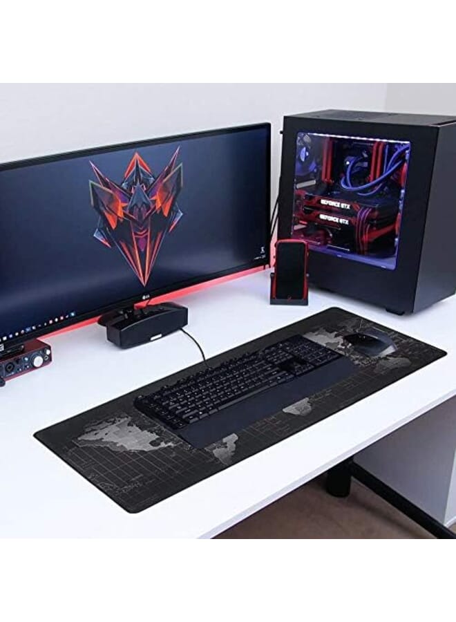 SKY-TOUCH Large Gaming Mouse Pad 900X400Mm World Map Desk Pad Anti Skid Rubber Base And Stitched Edges Keyboard Mouse Mat For Gamers Home Office And Studio - Image 3