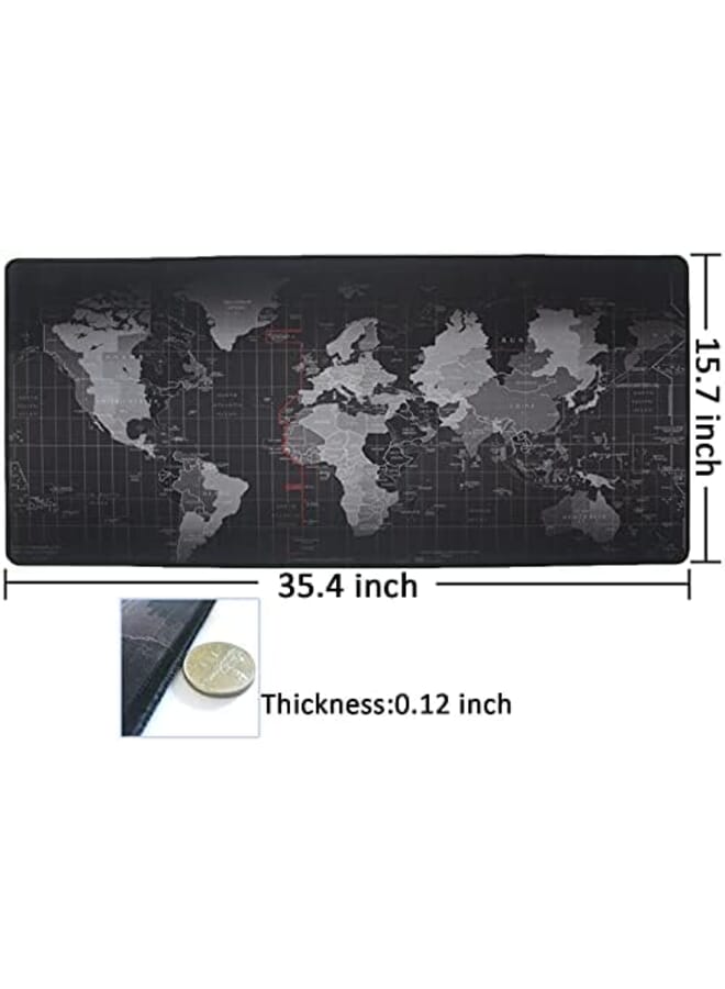 SKY-TOUCH Large Gaming Mouse Pad 900X400Mm World Map Desk Pad Anti Skid Rubber Base And Stitched Edges Keyboard Mouse Mat For Gamers Home Office And Studio - Image 2
