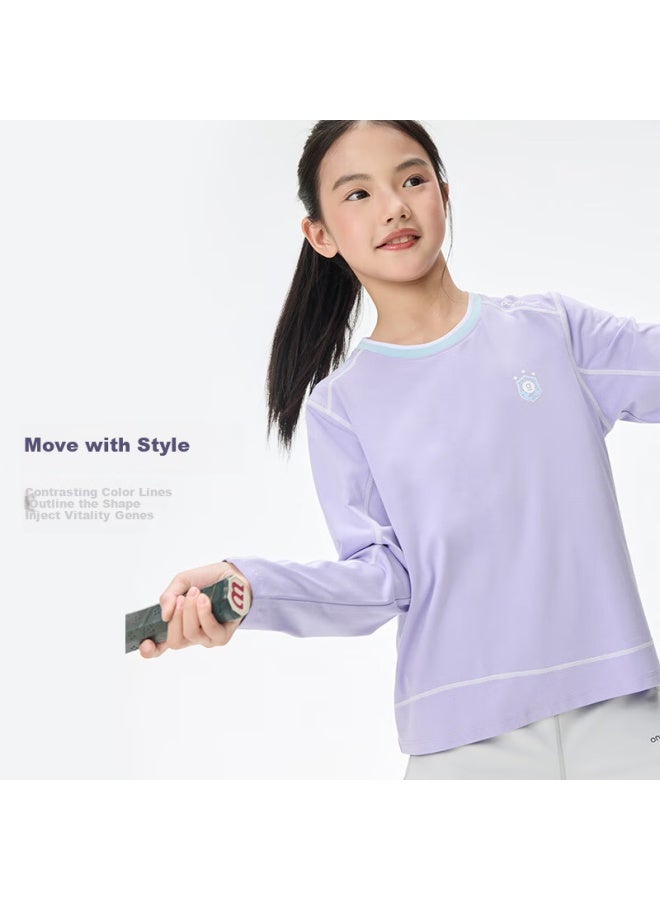 Onmygame Genius Academy Yokesi Kids Long Sleeve T-shirt Autumn Loose Sports Top Light Purple 120 - Image 1