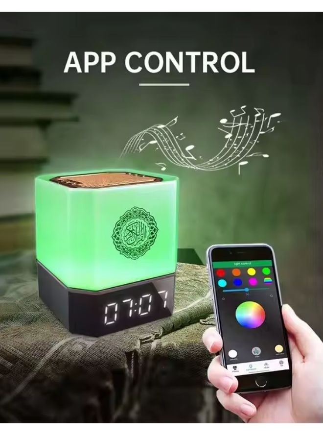 ELTRAZONE Quran Speaker with Remote & APP Control, Azan Bluetooth Speaker with Night Light, 16 Reciters & 16 Translations, Multicolor Changing MP3 Player with Digital Time Display for Home & Gift - Image 2