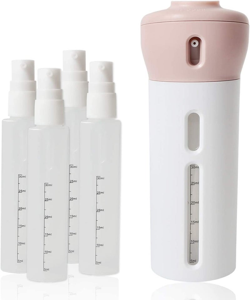 Menrexa Menrexa 4 in 1 Lotion Shampoo Gel Travel Dispenser Shower Bottles Includes Four 40 Ml Cosmetic Toiletries Muti Pump Bottles for Shampoo Lotions Multi Color Pack of 1  - Image 3