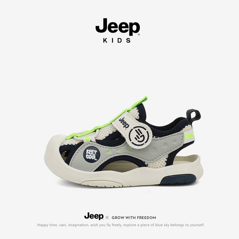 Jeep Boys Summer Outdoor River Tracing Shoes Non-Slip Girls Baby Shoes Kidsren Baotou Sports Sandals - Image 1