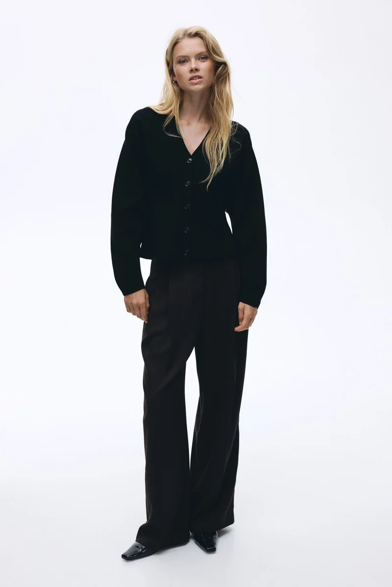 H&M Silk-blend peplum cardigan