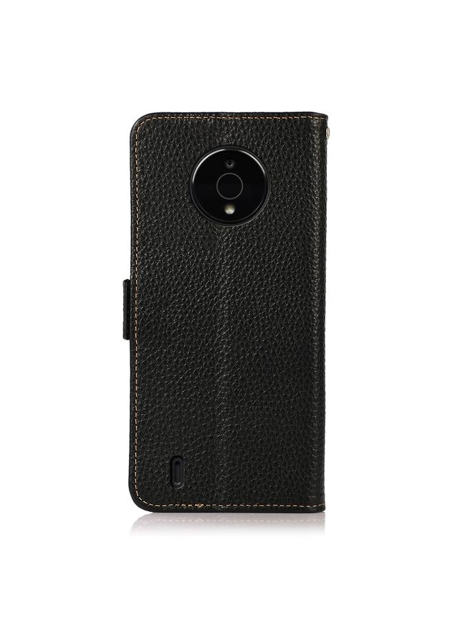 اس-توب جراب هاتف Nokia C200 KHAZNEH من الجلد الطبيعي الليتشي المغناطيسي الجانبي بتقنية RFID - Image 3