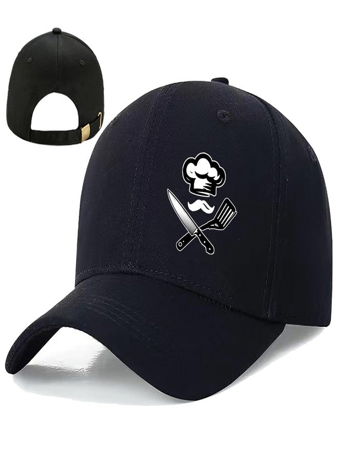 viofre Baseball Hats for Men Hats Baseball Cap Skull Snapback Hat for Men Women Black Cotton Fitted Trucker Hat Mens Adjustable Snap Back Golf Accessories Cap Mens Cool Hip Hop Flat Bill Caps Dad Chef Gifts - Image 1