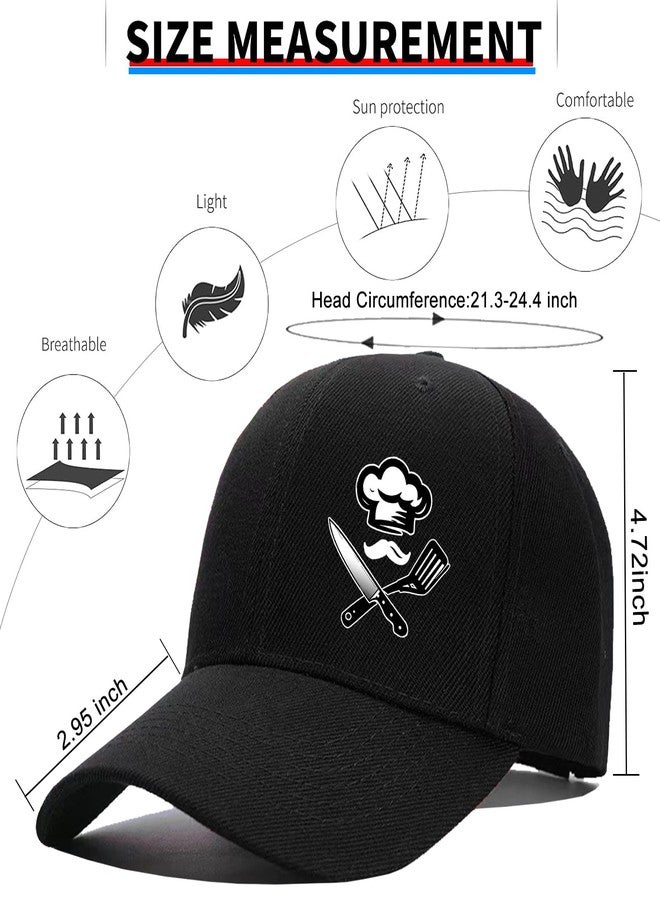 viofre Baseball Hats for Men Hats Baseball Cap Skull Snapback Hat for Men Women Black Cotton Fitted Trucker Hat Mens Adjustable Snap Back Golf Accessories Cap Mens Cool Hip Hop Flat Bill Caps Dad Chef Gifts - Image 2