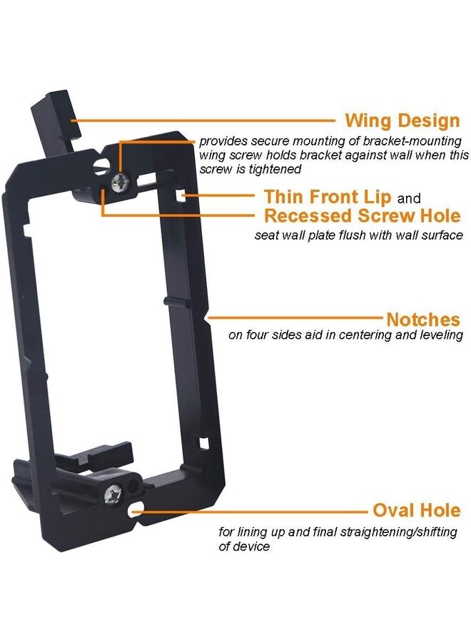 5PCS Low Voltage Mounting Bracket (1 Gang, 5 Pack) for Single Gang Wall Plate, Telephone Wires, Network Cables, Coaxial, Speaker Cables, Black - Image 5