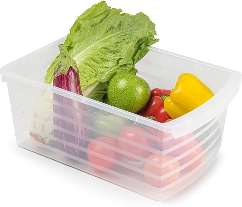 PLASTIFIC Plastic 12L Kitchen Freezer Fridge Multipurpose Danubio Drawer Storage Rack Holder BPA-Free Reusable Trays Slide Shelf Vegetable Cutlery Pantry Organizer (38 x 25 x 16cm) - Image 1