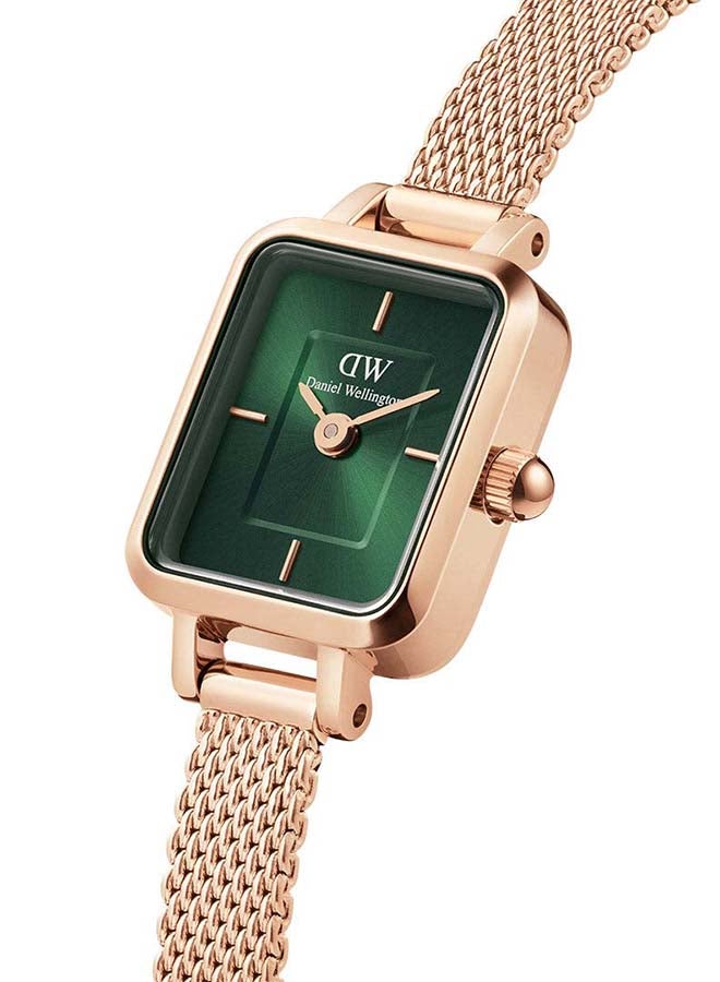 DANIEL WELLINGTON Women Quadro Mini Melrose Emerald Dial Square Stainless Steel Watch DW00100648 - Image 2