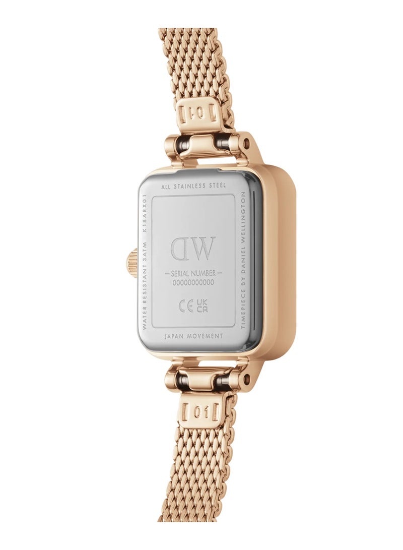 DANIEL WELLINGTON Women Quadro Mini Melrose Emerald Dial Square Stainless Steel Watch DW00100648 - Image 3