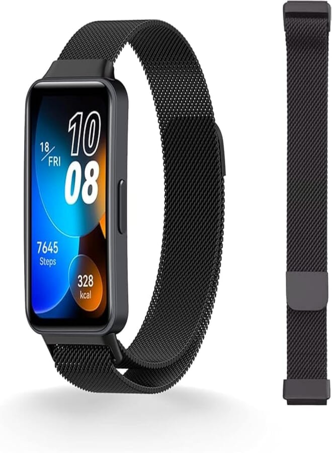 Next Next store Compatible with Huawei Band 7 Mesh Stainless Steel Magnetic Clasp Replacement Watch Band