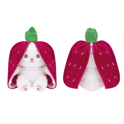 Softdreams Plush Toy for Kids – Cute Cuddly Stuffed Animal, Room Décor - Carrot Strawberry Bunny 25cm - Image 3