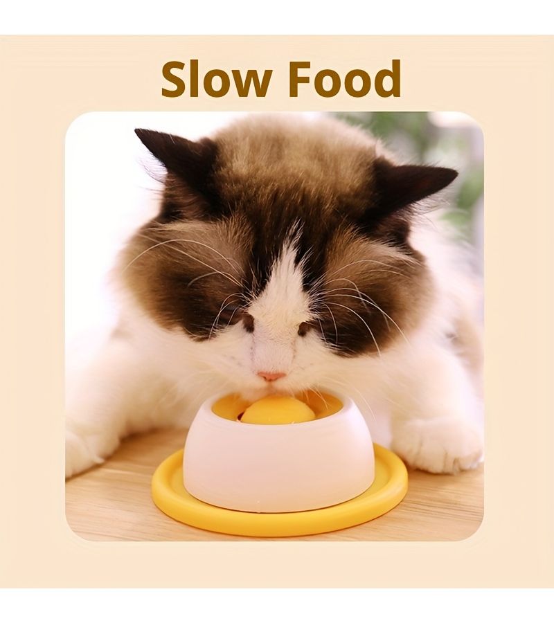 Orange Yellow Pet Licking Mat For Cats And Dogs Food Dispenser Oral Care - Image 2