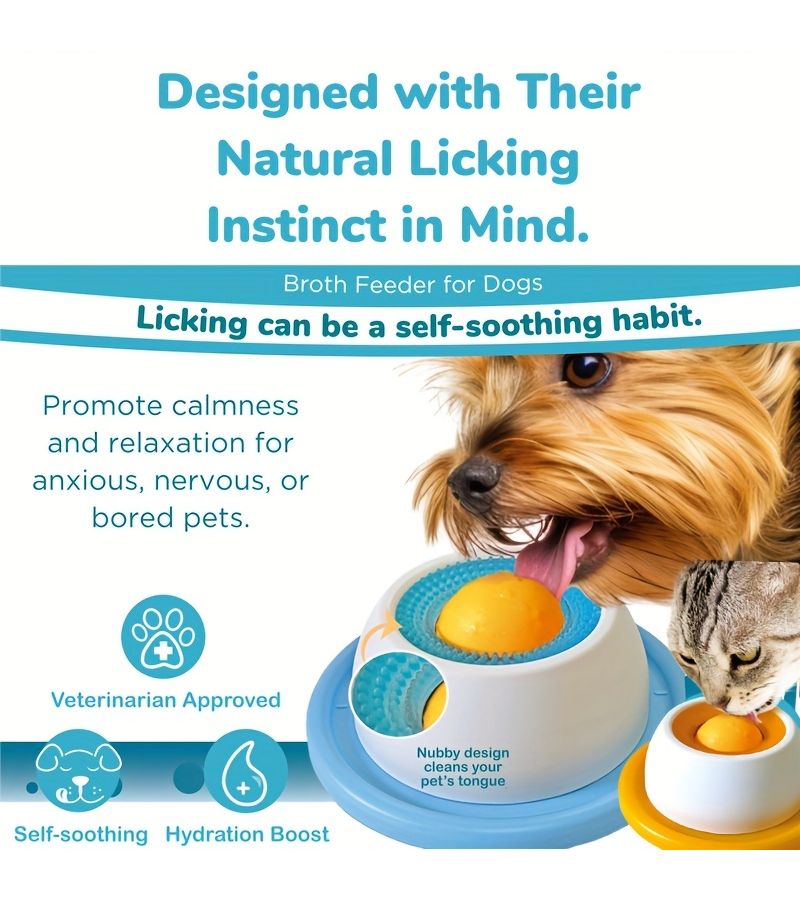 Orange Yellow Pet Licking Mat For Cats And Dogs Food Dispenser Oral Care - Image 5