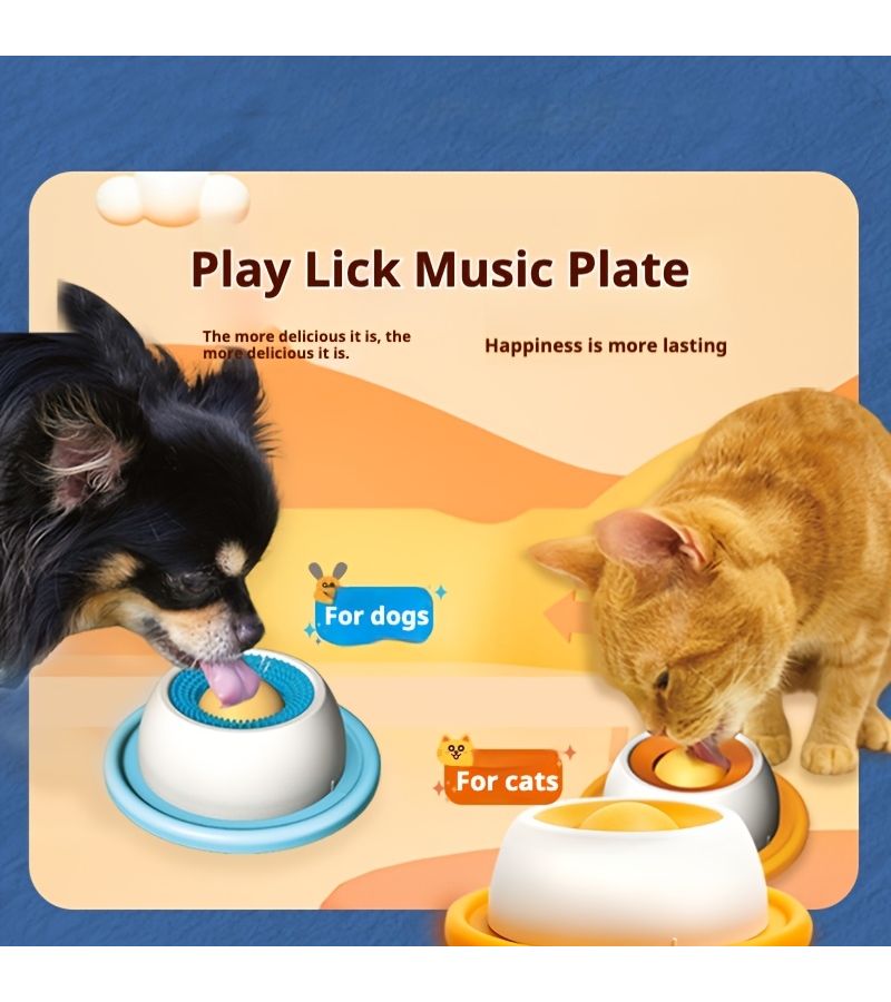 Orange Yellow Pet Licking Mat For Cats And Dogs Food Dispenser Oral Care - Image 3