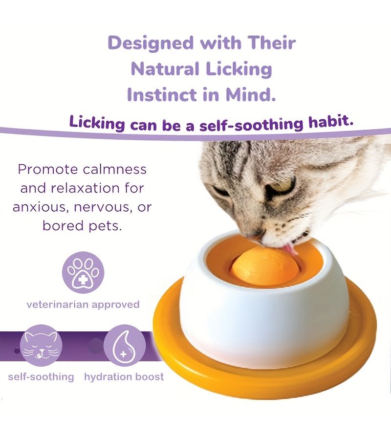 Orange Yellow Pet Licking Mat For Cats And Dogs Food Dispenser Oral Care - Image 4