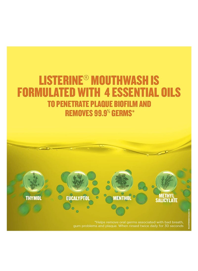 Listerine Original Mouthwash Liquid Removes 99.9% Germs 500ml Pack of 1  - Image 3