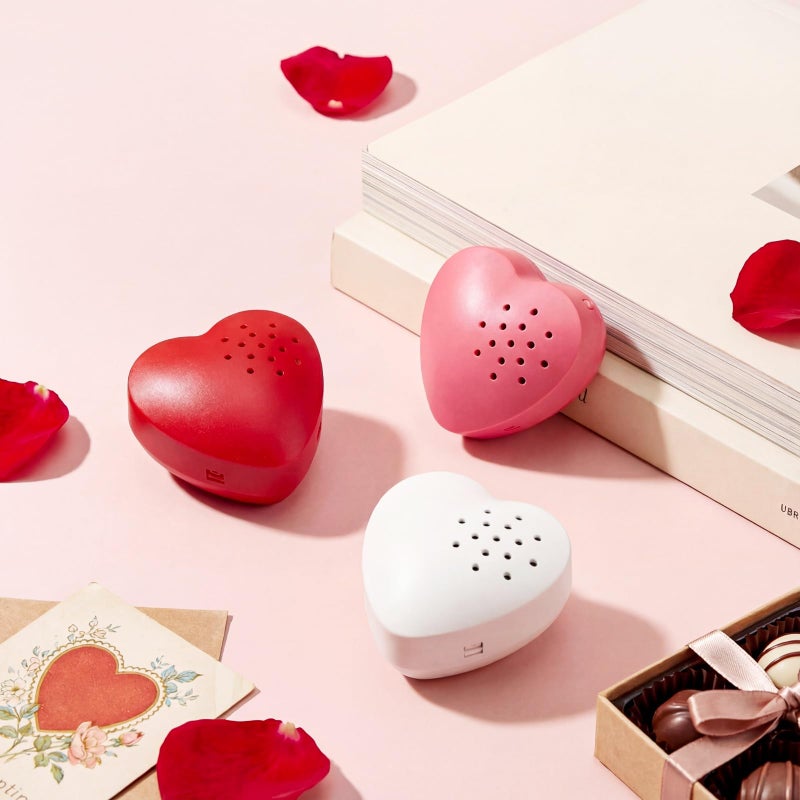 Copkim 6 Pcs 20 Seconds Valentine's Voice Recorder for Stuffed Animal Heart Shape Sound Recorder Push Button Recordable Device Sound Module for Gift Recording Voice Message (Red, White, Pink) - Image 4