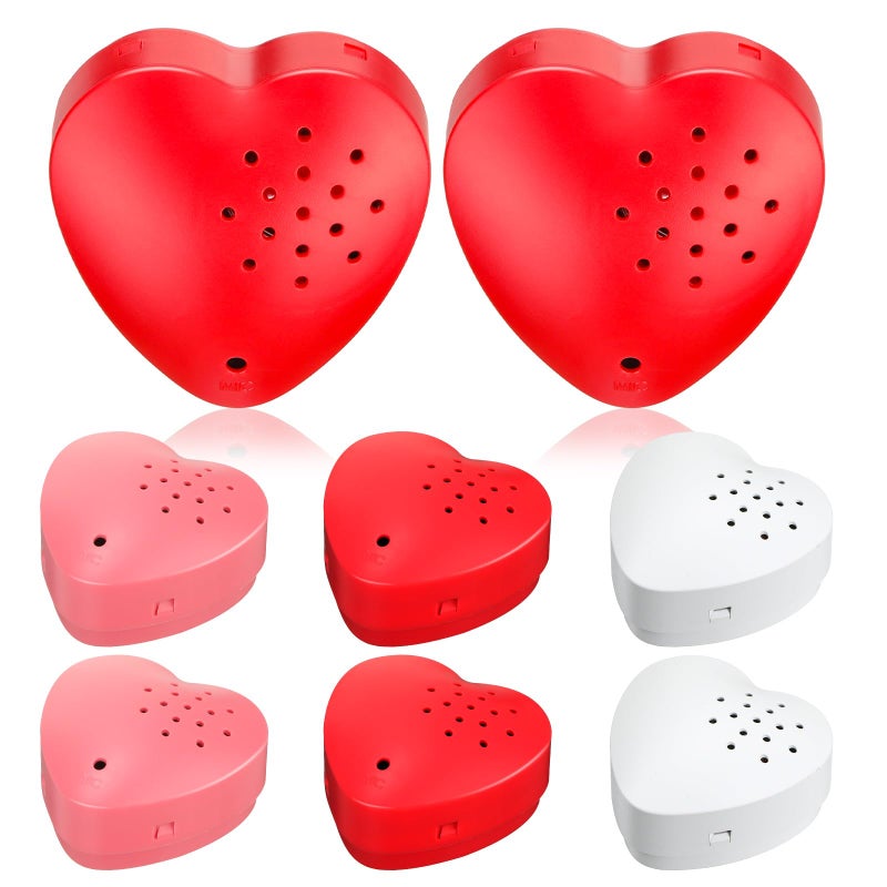 Copkim 6 Pcs 20 Seconds Valentine's Voice Recorder for Stuffed Animal Heart Shape Sound Recorder Push Button Recordable Device Sound Module for Gift Recording Voice Message (Red, White, Pink) - Image 1