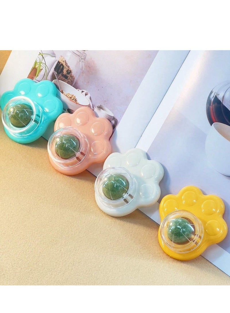 Catnip Ball Toy Cat Paw Shape Snack Ball Rotating Cat Edible Ball Fixed Nutrition Candy Ball Edible Snack Toy for Cats Dental Care - Image 4