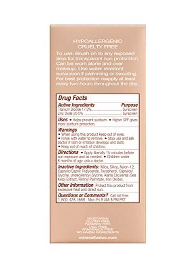 Mineral Fusion Brush-On Sun Defense, Spf 30, Uva And Uvb Protection, No Parabens, Gluten Free, Vegetarian, No Phthalates, Hypo-Allergenic 0.14 Ounce (Pack Of 1)  - Image 3