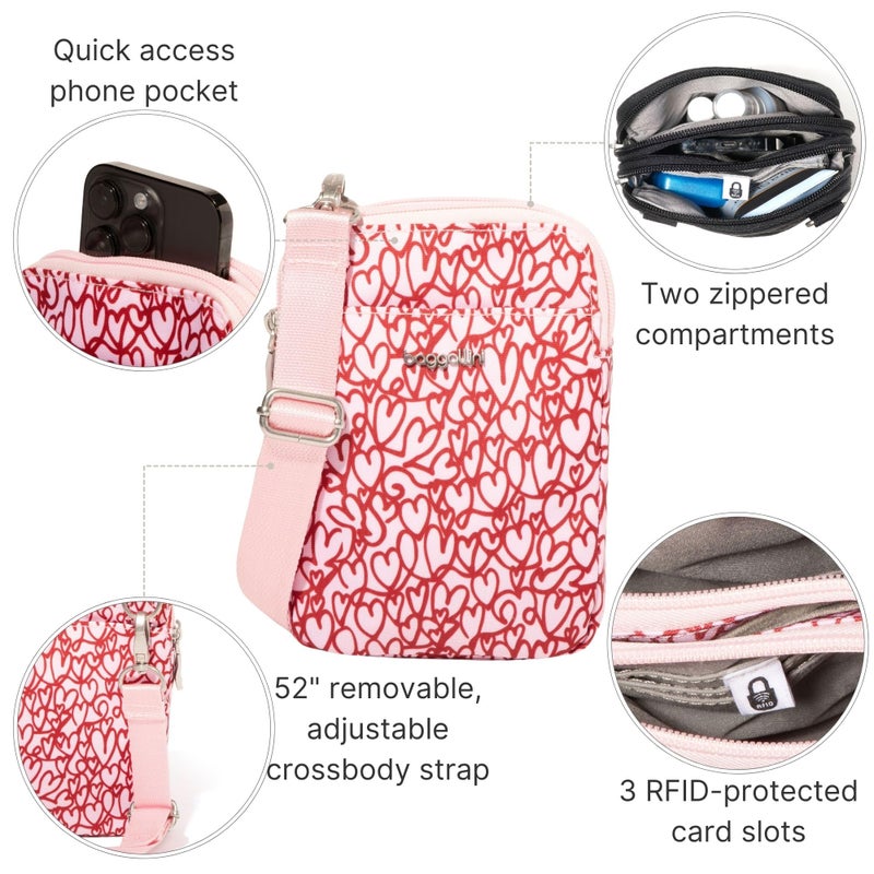 Baggallini Modern Take Two RFID Crossbody - 5"x7" Lightweight Small Phone Wallet Crossbody Bag - Nylon Travel Purse - Image 4