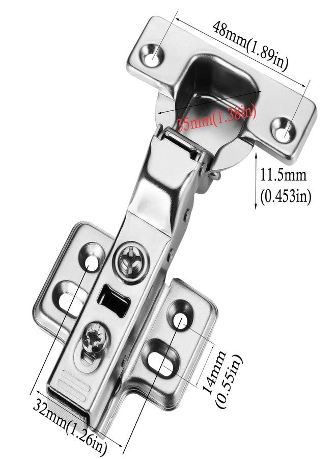 Luokim 2pcs Half Overlay Cabinet Hinge Frameless Concealed Door Hinges European Soft Closing Four-Hole Mounting Plate Hinges Nickel Plated Finish - Image 2